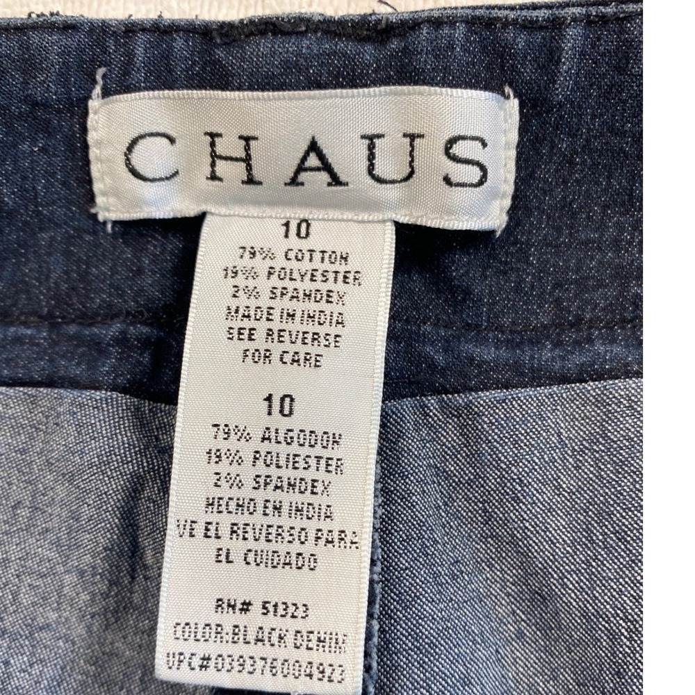 Chaus Womens Denim Jean Skirt Dark Wash Cargo Pocket Stretch Mini Skirt Size 10 - Picture 5 of 10